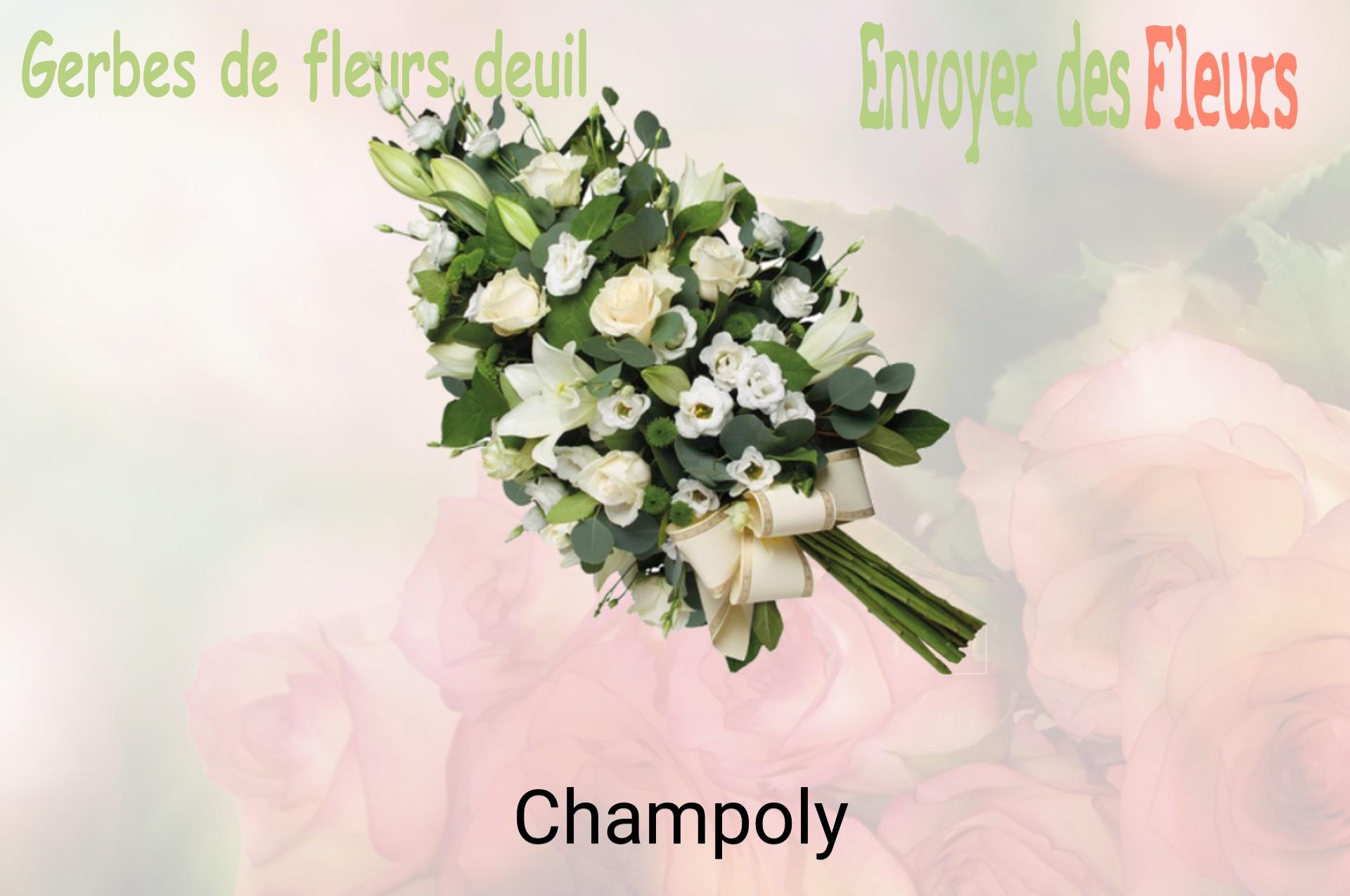 Gerbe de fleurs de deuil livrée à Champoly